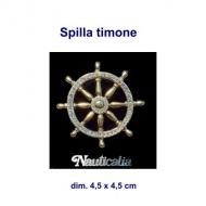 Spilla forma timone con brillantini tipo swarovski dim. 4,5 x 4,5 cm