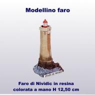 Modellino faro di Nividic  in resina colorata a mano H 12,5 cm