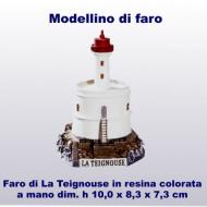 Modellino faro di La Teignouse in resina colorata a mano dim. h 10,0 x 8,3 x 7,3 cm