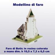 Modellino faro di Bodic in resina colorata a mano dim. h 10,5 x 7,3 x 6,5 cm