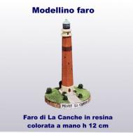 Modellino faro di La Canche in resina colorata a mano h 12 x 5,5 x 6 cm
